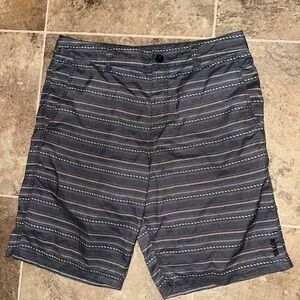 Striped Gray Board Shorts